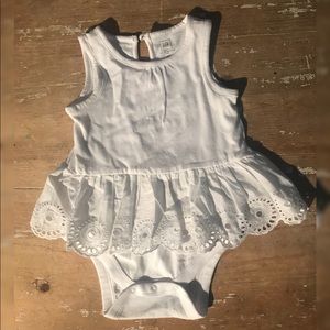 Baby GAP white Bodysuit with Ruffle Waist